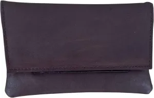 Brown Leather Full Size Snap Tobacco Pouch Holds 1.5 oz Pipe Tobacco