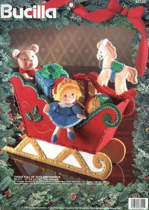Bucilla Felt Applique Kit Set of 7 Chock Full of Toys Centerpiece #83122