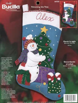 Bucilla Plaid Felt Stocking, Trimming the Tree Kit 84759
