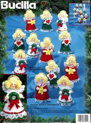 Bucilla "Holiday Angels" Ornaments Felt Applique Kit 83205