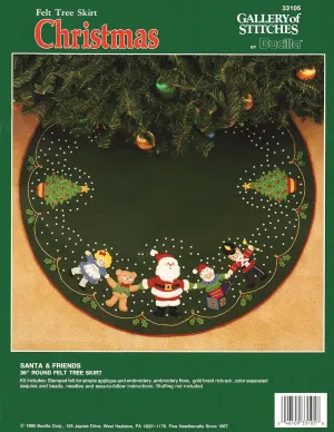 Bucilla "Santa and Friends" Felt Applique Tree Skirt Kit 33105