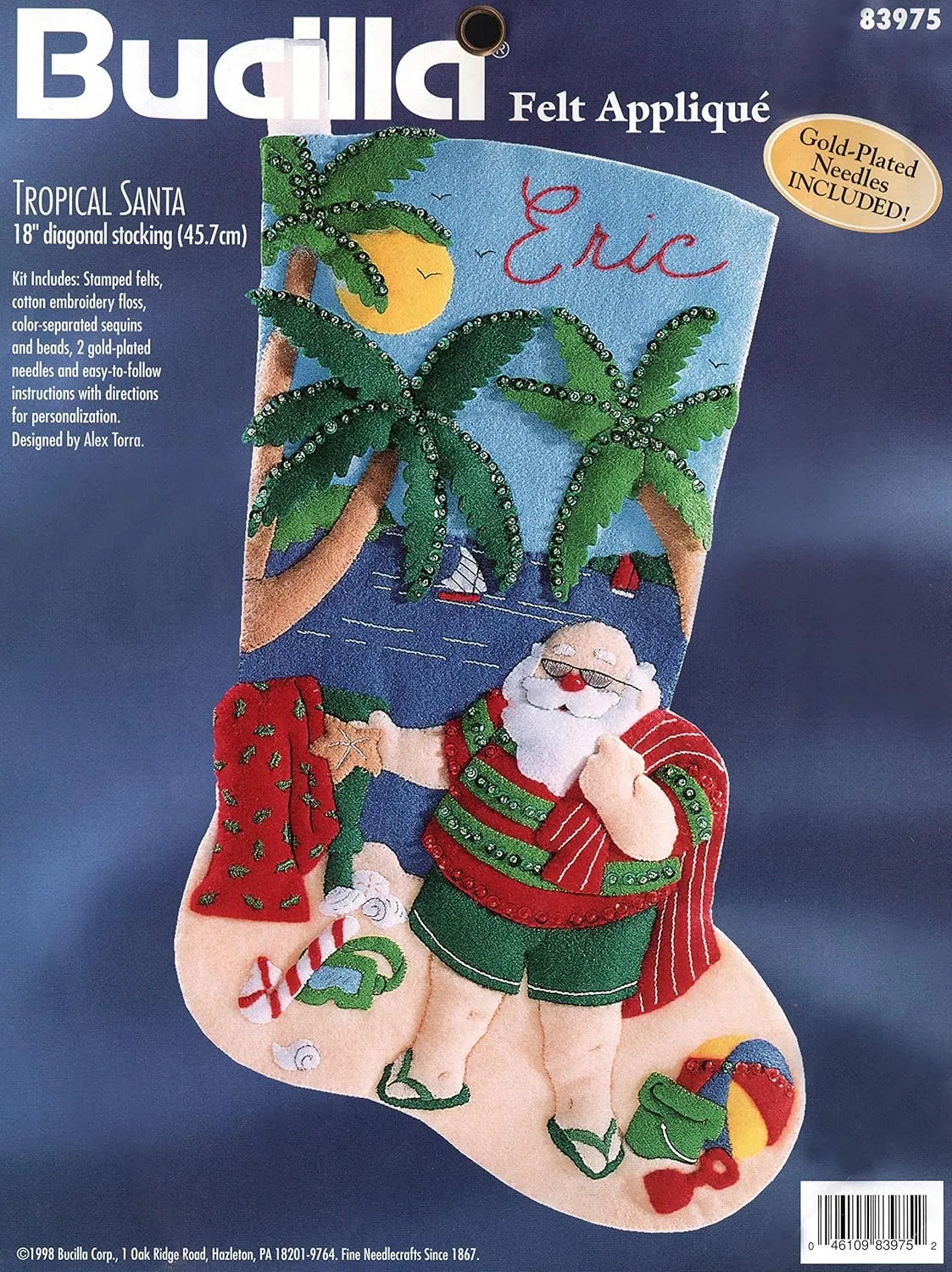 Bucilla "Tropical Santa" Felt Applique Stocking Kit 83975