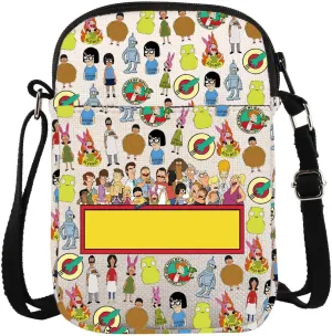 Burger Inspired Crossbody Bag Cartoon TV Show Fan Merch Bob Family Shoulder Bag
