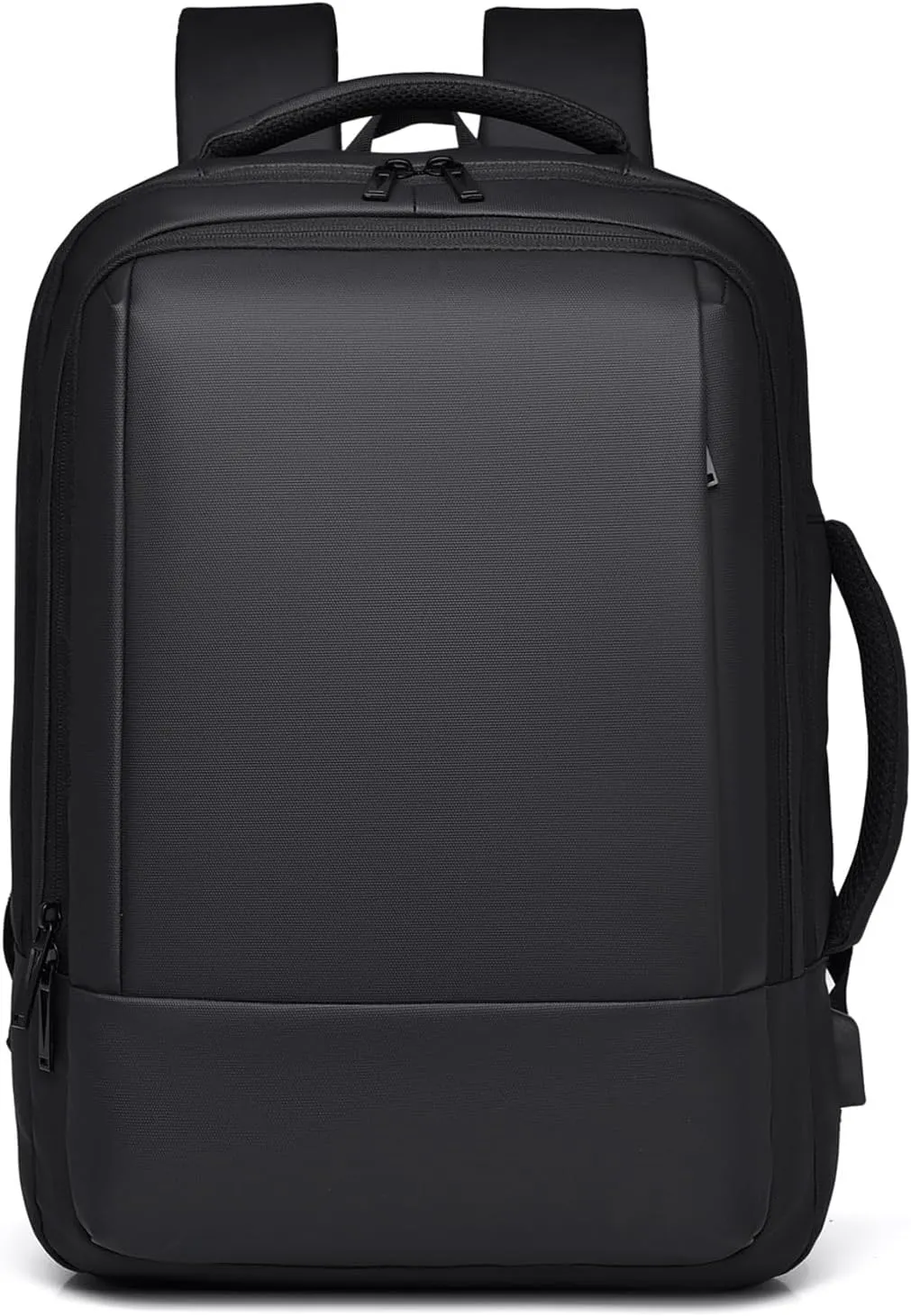 Business Casual Backpack Laptop backpack Travel backpack Rucksack for men Laptop Rucksack Work bag Waterproof rucksack Expandable Backpack with USB Charging Port PU film Daypacks Black