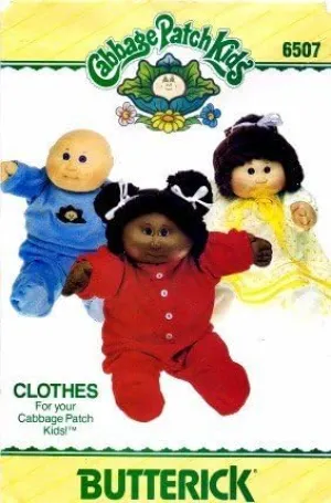 Butterick 6507 Sewing Pattern Cabbage Patch Kids Doll Clothes