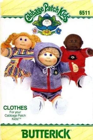 Butterick 6511 Sewing Pattern Cabbage Patch Kids Clothes