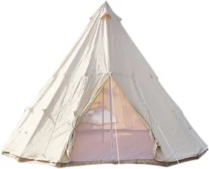 Camping Tent Foldable Tent Canvas Outdoor Camping Farmhouse BBQ Dining Tent Thicken Rainproof Tent Triangle Canvas Teepee