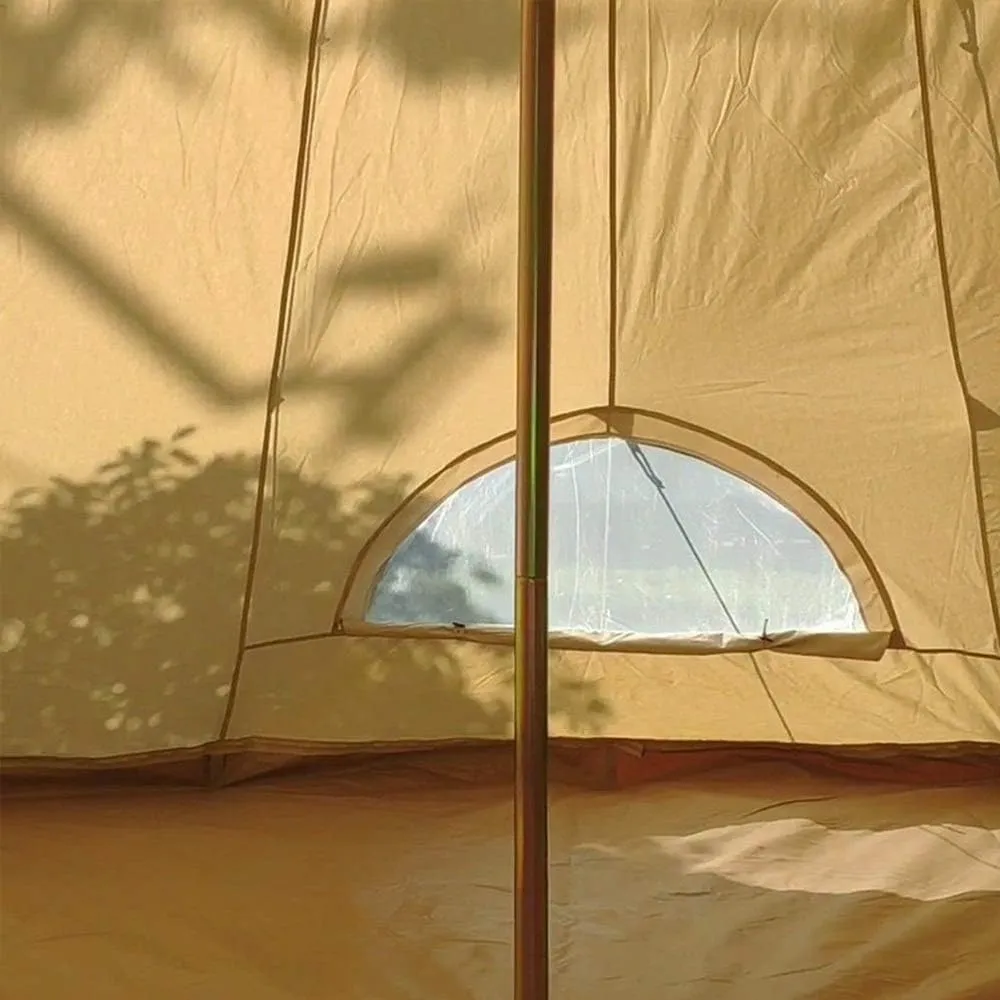 Camping Tent Foldable Tent Canvas Outdoor Camping Farmhouse BBQ Dining Tent Thicken Rainproof Tent Triangle Canvas Teepee