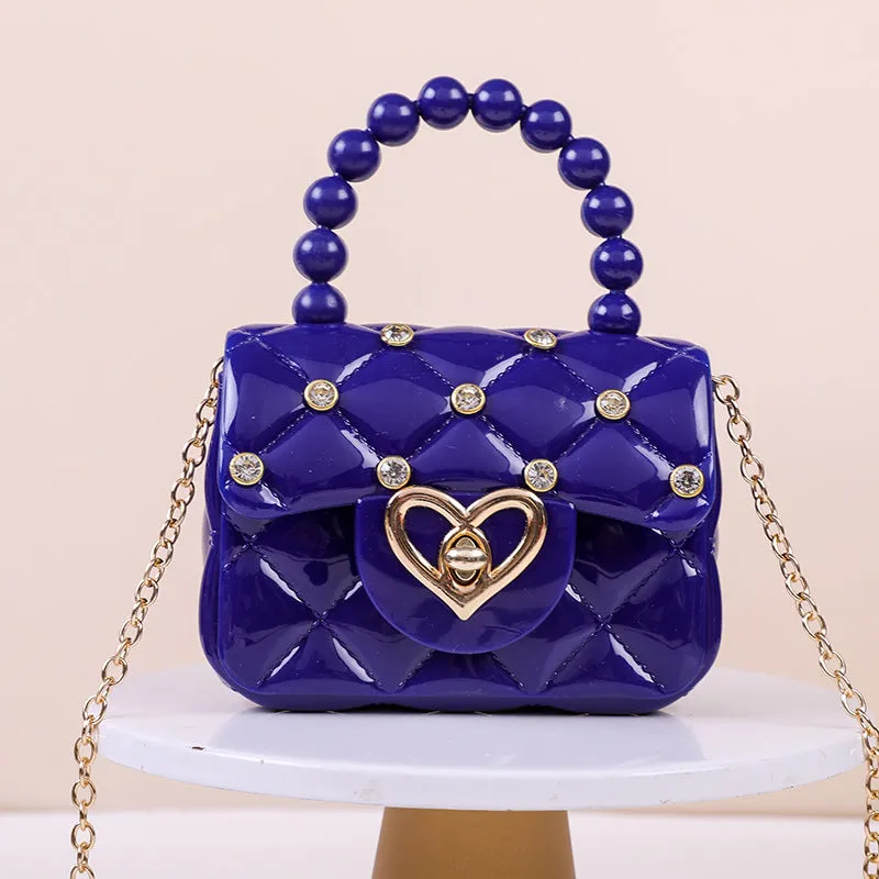 Candy Color One Mini Chain Pearl Crossbody Bags