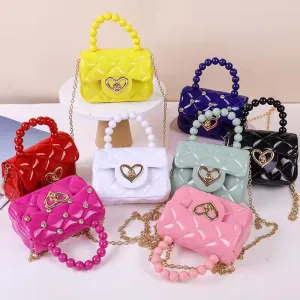 Candy Color One Mini Chain Pearl Crossbody Bags