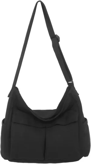 Canvas Crossbody Bag Corduroy Multi-Pocket Shoulder Tote 2025 Unisex College Casual Couple Daily Bag Work