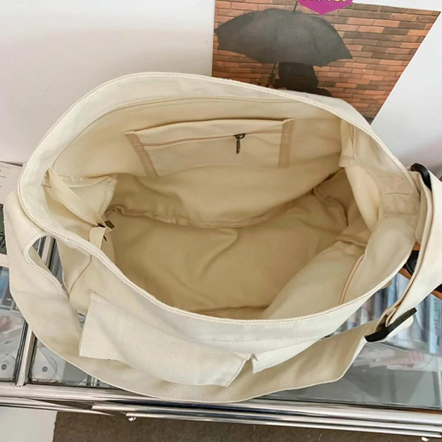 Canvas Crossbody Bag Corduroy Multi-Pocket Shoulder Tote 2025 Unisex College Casual Couple Daily Bag Work
