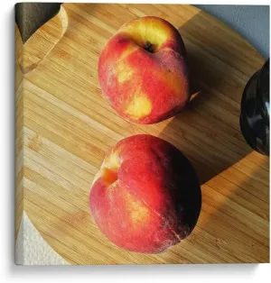 Canvas Lab Canvas Wall Art by Chef Capellini - Peach Food & Decoration - 8 x 8 in - Fruit Kitchen Ingredients Chef Diet Nutrition