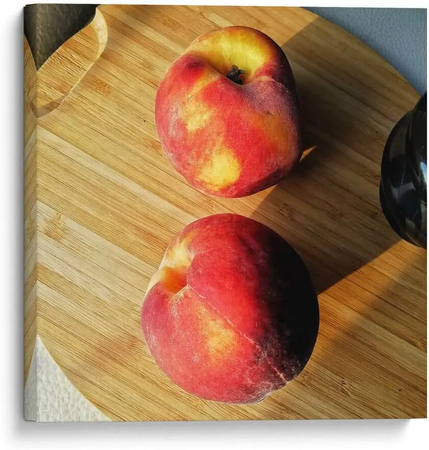 Canvas Lab Canvas Wall Art by Chef Capellini - Peach Food & Decoration - 8 x 8 in - Fruit Kitchen Ingredients Chef Diet Nutrition