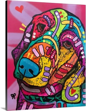 CANVAS ON DEMAND Charlotte Canvas Wall Art Print by Dean Russo, Pop Art, Contemporary, Abstract, Home Decor, Dog, Wildlife Artwork, 16" x20in