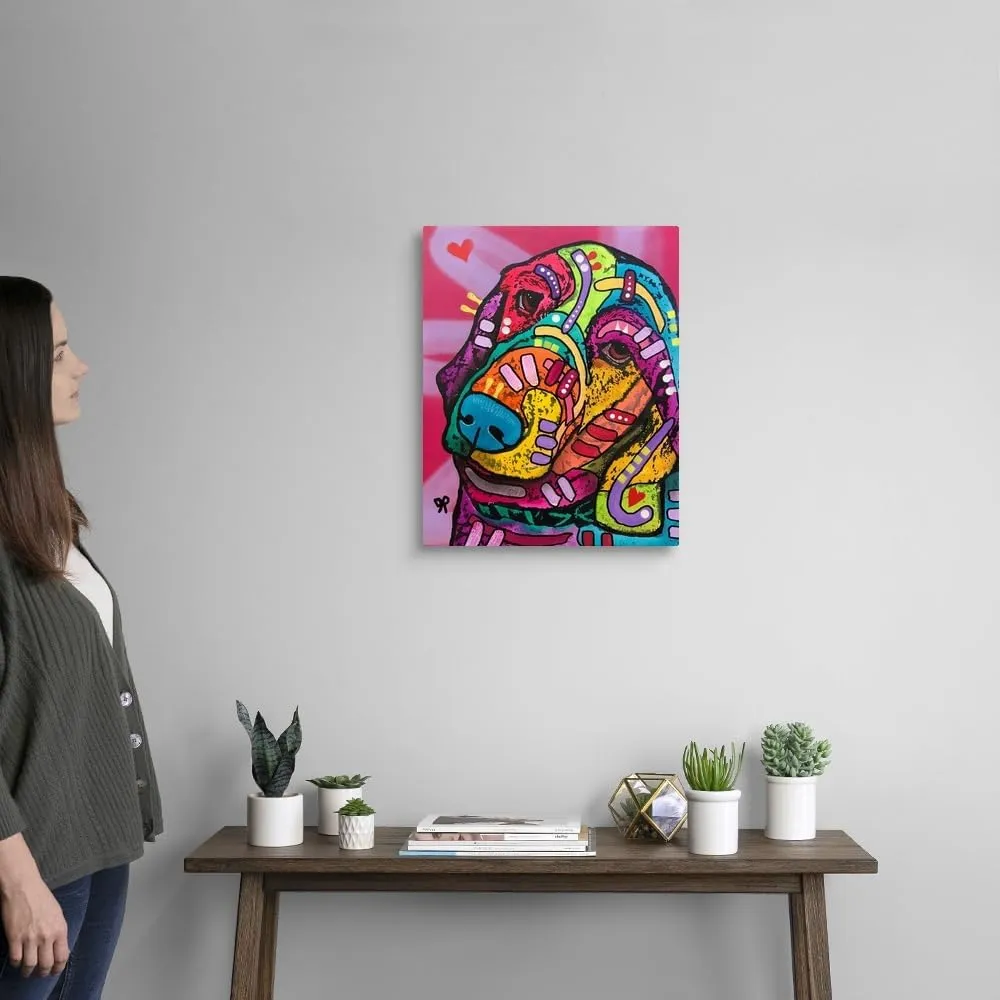 CANVAS ON DEMAND Charlotte Canvas Wall Art Print by Dean Russo, Pop Art, Contemporary, Abstract, Home Decor, Dog, Wildlife Artwork, 16" x20in