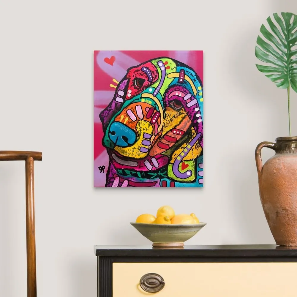 CANVAS ON DEMAND Charlotte Canvas Wall Art Print by Dean Russo, Pop Art, Contemporary, Abstract, Home Decor, Dog, Wildlife Artwork, 16" x20in