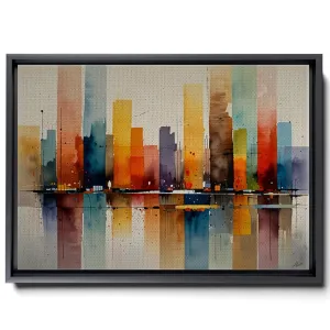 Canvas Print Vibrant Fusion Modern Colorful Abstract Wall Art Prints Canvas Artwork with Red Maya Blue and Orange Palette Texture Canvas Prints, Arts