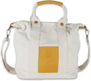 Canvas Tote Bag for Women with Zipper PU Vegan Leather Handle and Strap Travel Carryon Crossbody Shoulder Purse
