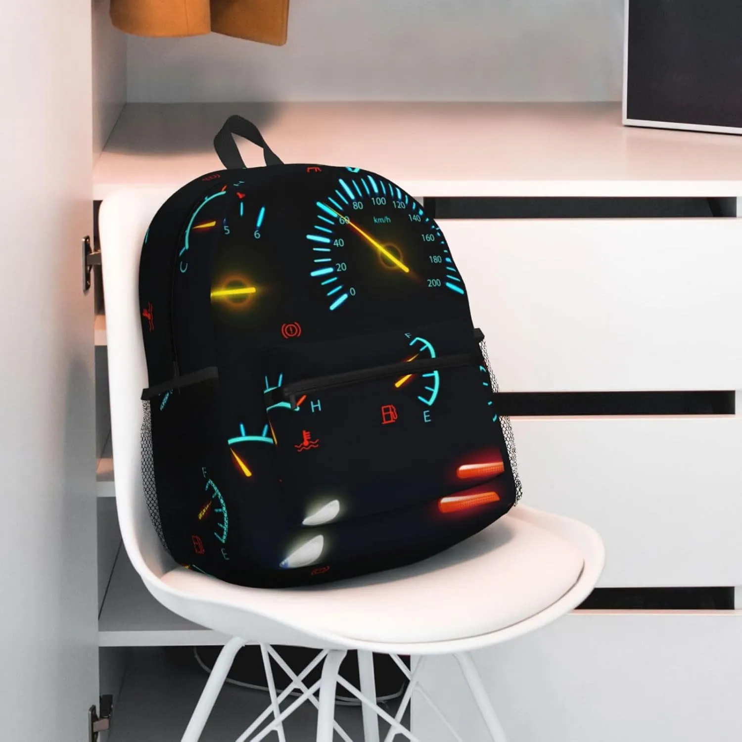 Car Dashboard Indicators Scales Backpack, Travel Laptop Backpack Computer Bag Rucksack for Men Women Business Work Fits 15.6 Inch Notebook