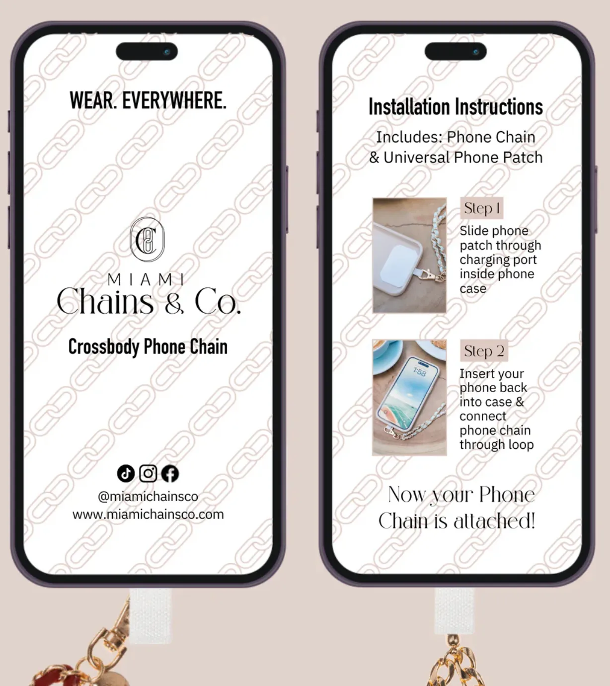 Carmel Swirl Crossbody Phone Chain