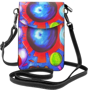Cartoon Universe Crossbody Bag, Leather Crossbody Flap Mobile Phone Bag.* Fashion Tassel Wallet Designed For Women.
