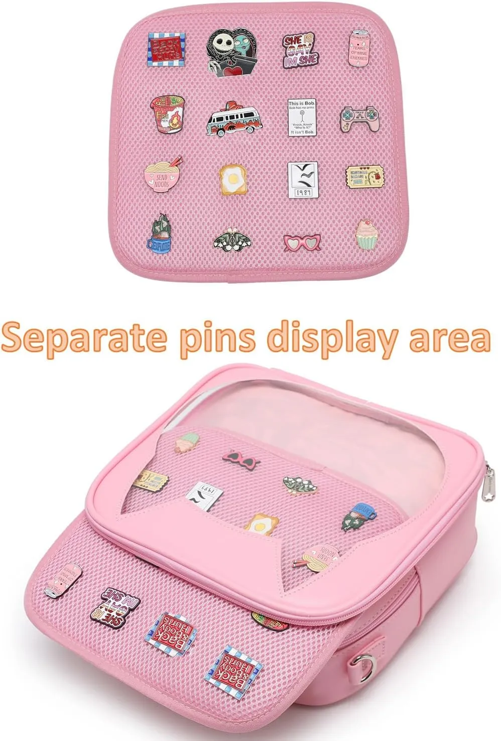 Cat Ita Bag Crossbody Bag Shoulder Bag Backpack Satchel Kawaii Purse with Pin Display