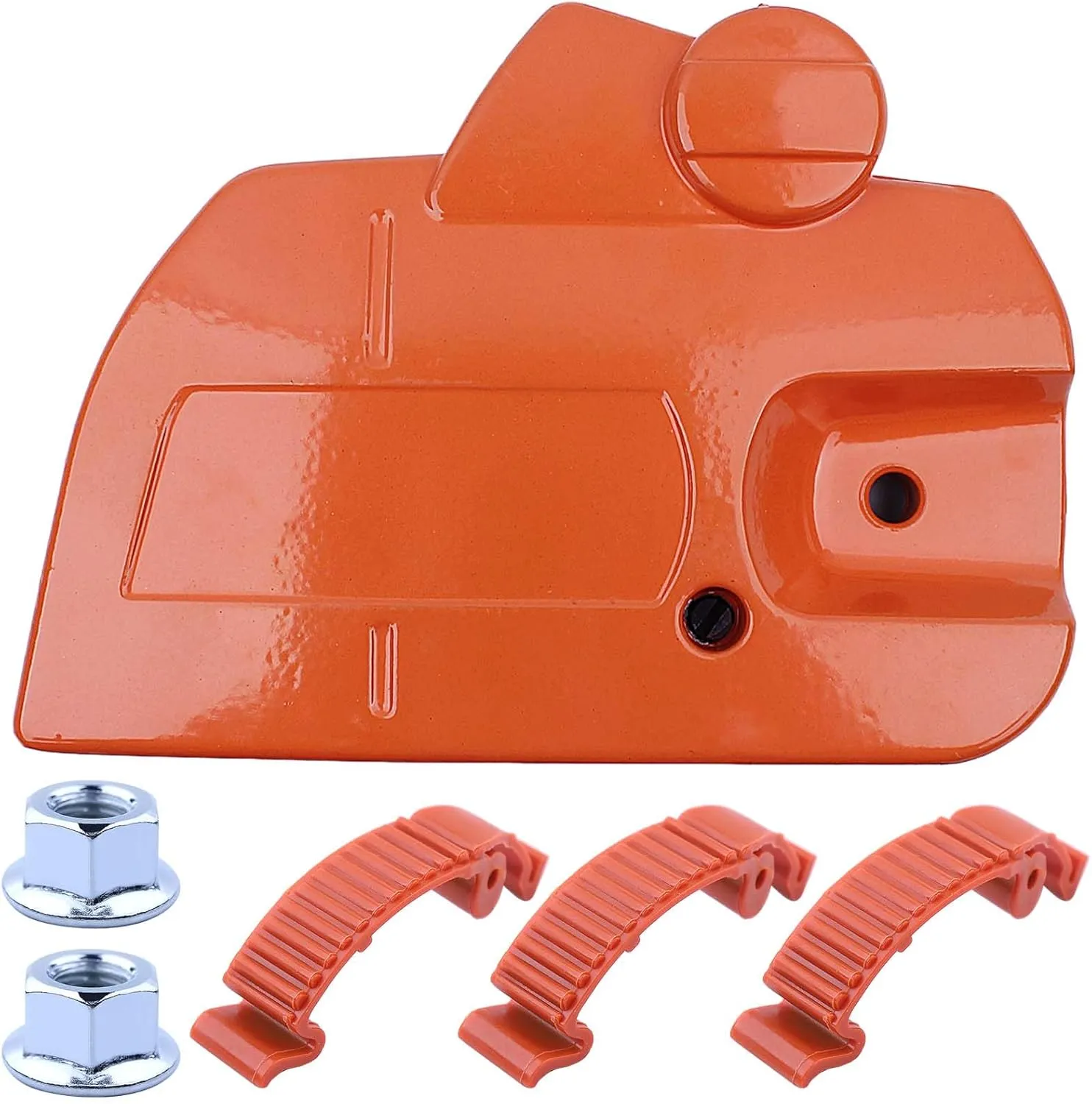 Chain Brake Side Clutch Cover for Husqvarna 445 450 Rancher 445E Jonsered CS2255 CS2245 Chainsaws Husky 450 445 450E Chain Sprocket Cover Bar Nuts Buckle Clip Kit 544097901 544097902 503894701