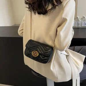 Chain Fashion Diamond Soft Leather Dopamine Crossbody Bags