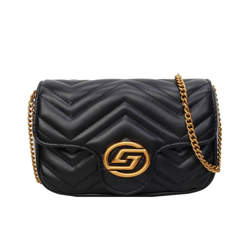 Chain Fashion Diamond Soft Leather Dopamine Crossbody Bags