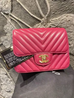 Chanel Pink Quilted Leather Mini Crossbody Bag