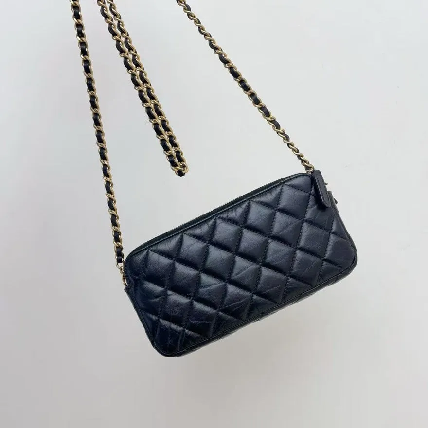 Chanel WOC Wallet on Chain Black Quilted Leather Crossbody Bag