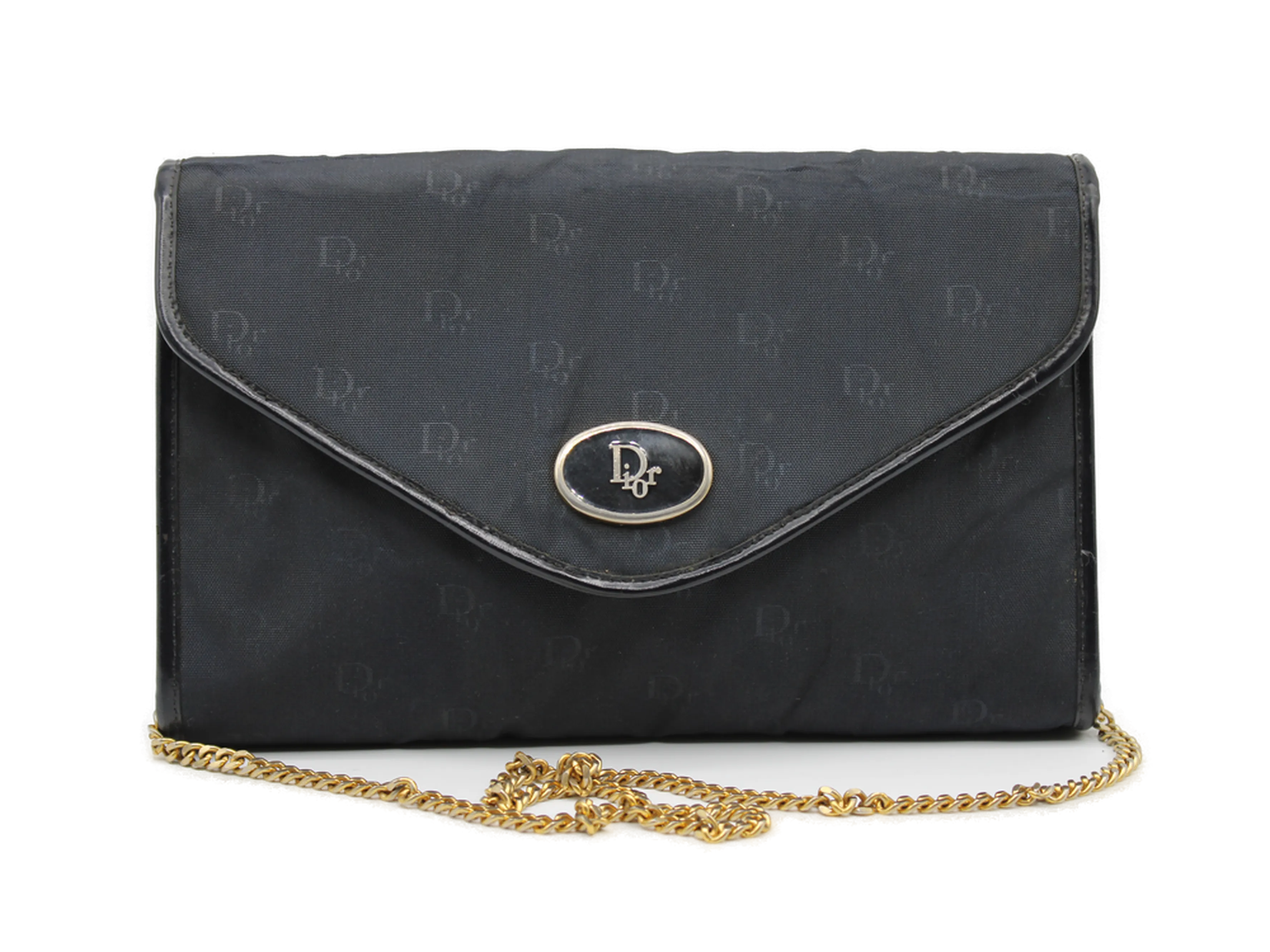 Christian Dior Monogram Crossbody on Chain Black Bag Vintage