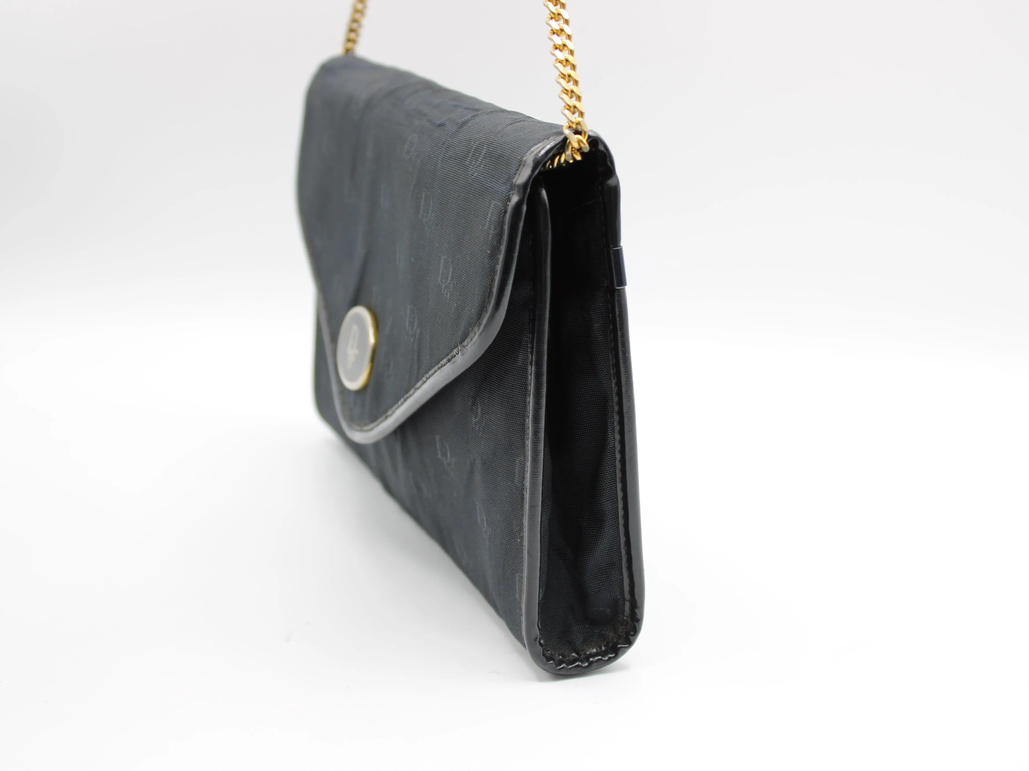 Christian Dior Monogram Crossbody on Chain Black Bag Vintage