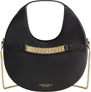 Christian Siriano New York Women's Shoulder Bag Purse, Moon Hobo Handbag with Crossbody Chain Strap