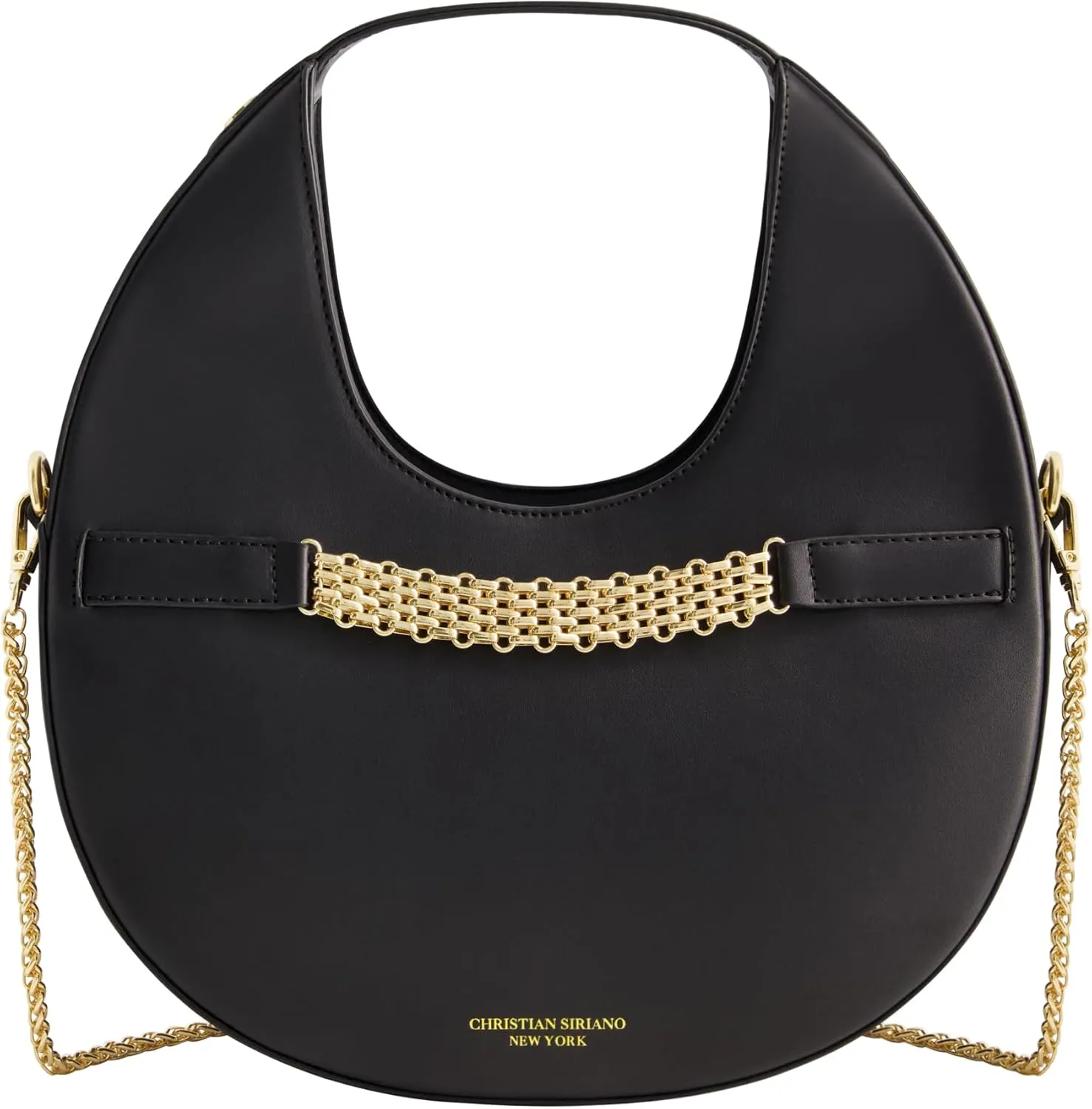 Christian Siriano New York Women's Shoulder Bag Purse, Moon Hobo Handbag with Crossbody Chain Strap