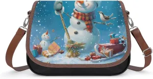Christmas Snowman Welcome The Magical Winter Crossbody Bags for Women Trendy Shoulder Satchel Purses Messenger Bag