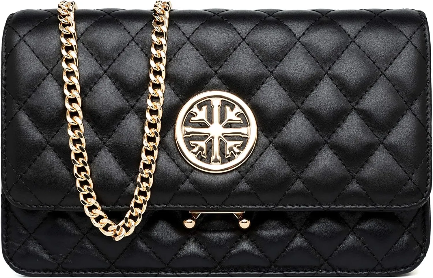 Chrysansmile Quilted Crossbody Bags Genuine Leather Clutch Purses Women's Shoulder Handbags With Chain