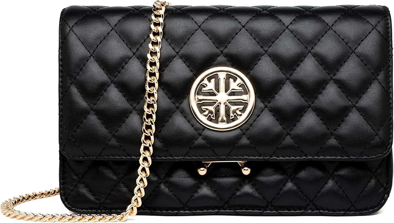 Chrysansmile Quilted Crossbody Bags Genuine Leather Clutch Purses Women's Shoulder Handbags With Chain