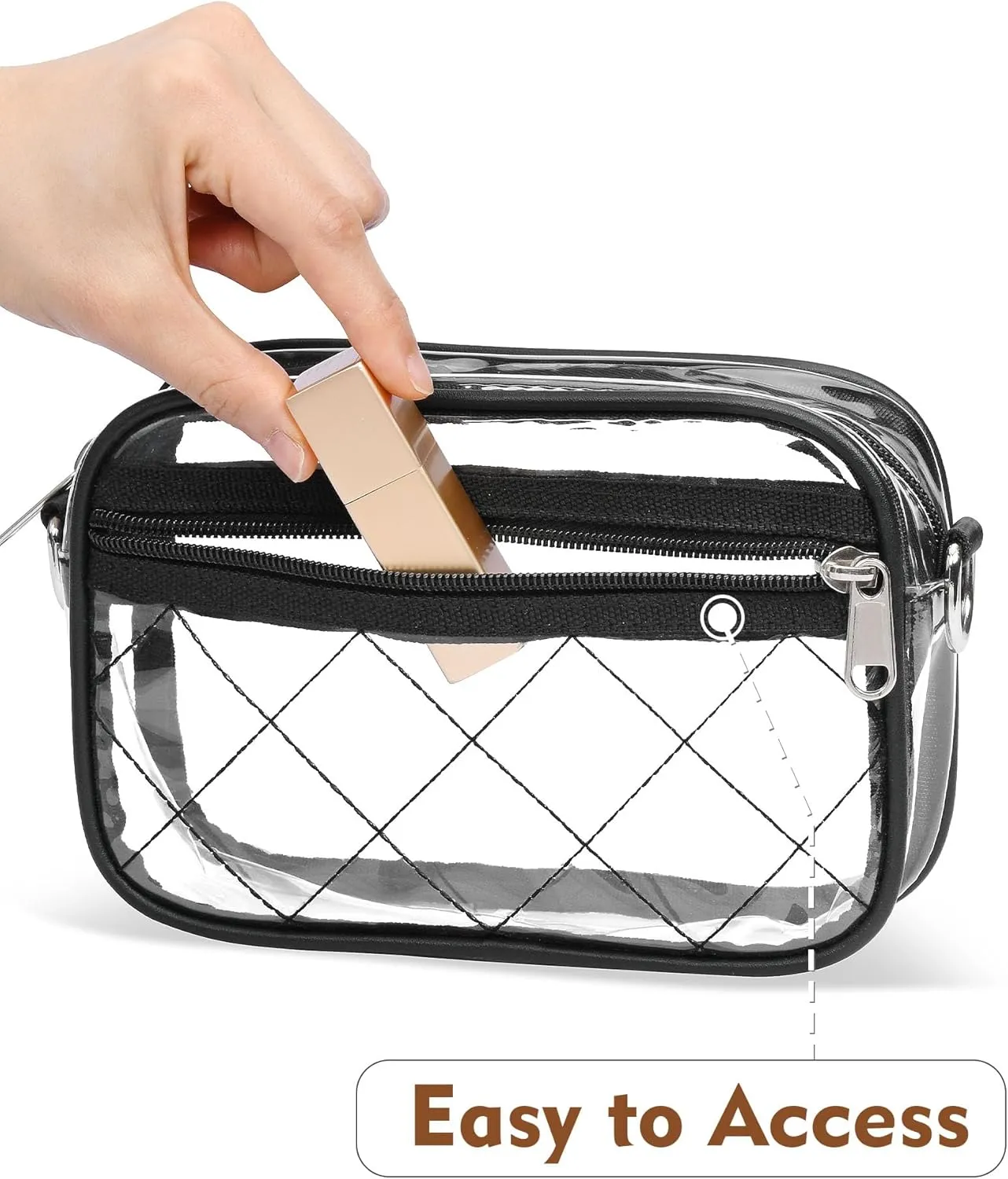 Clear Crossbody Bag Stadium Approved, Small Clear Purse for Women Stadium Crossbody for Events Sports Outfits