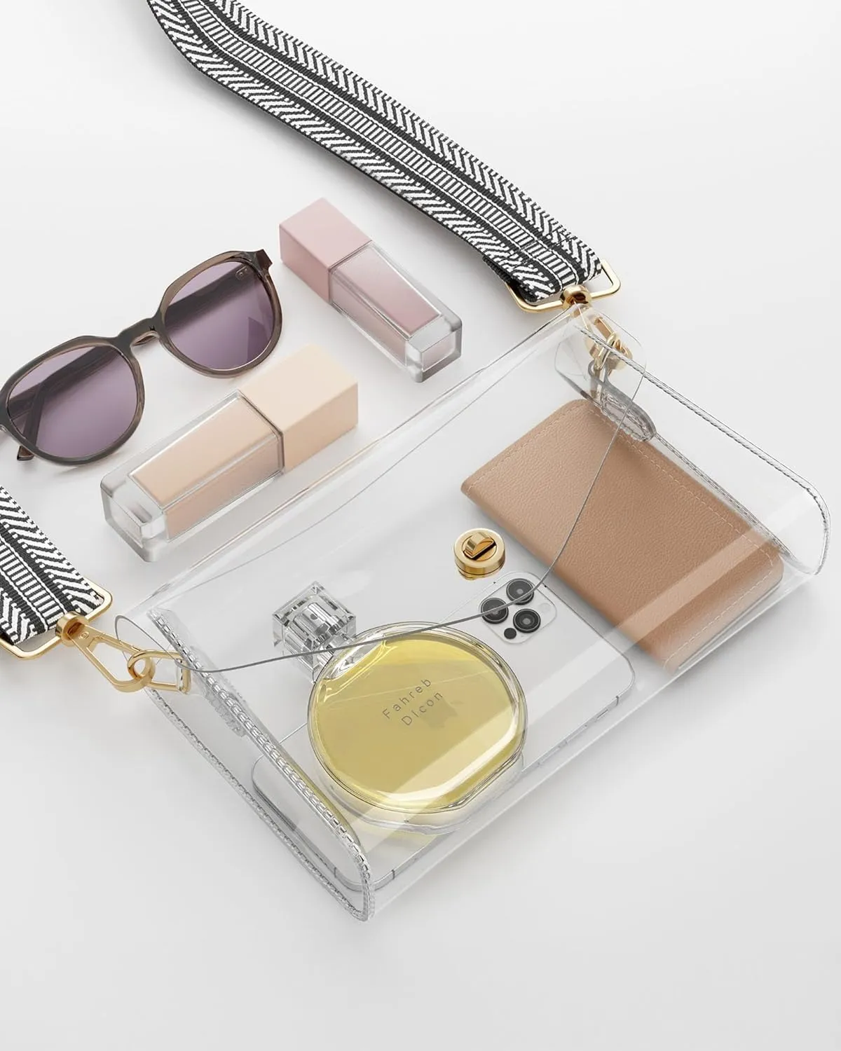 Clear Purse for Women, Stadium Approved Crossbody Bag with 2 Straps for Concerts