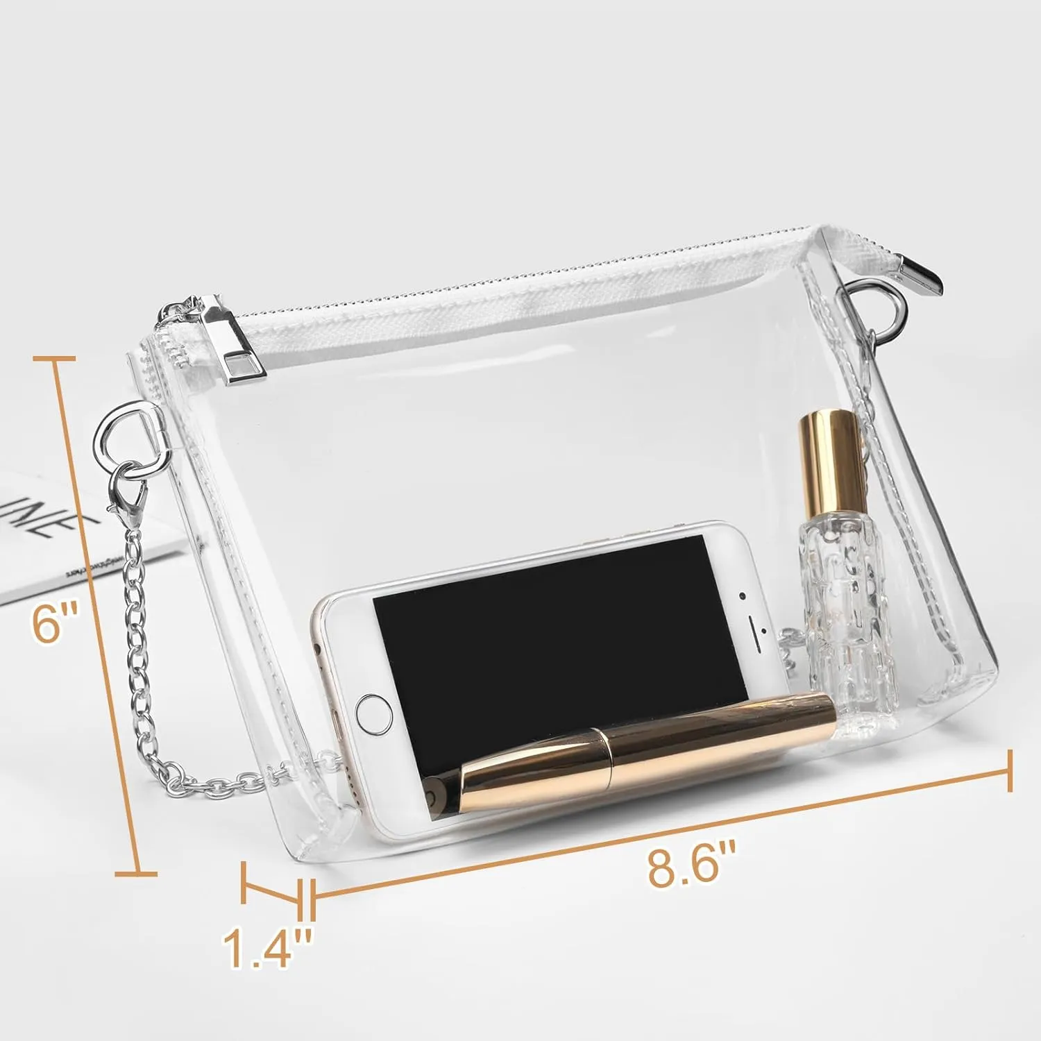 Clear Purse for Women - Stadium Approved Small Crossbody Bag with Zipper, Clear Stadium Bag for Concerts, Sports