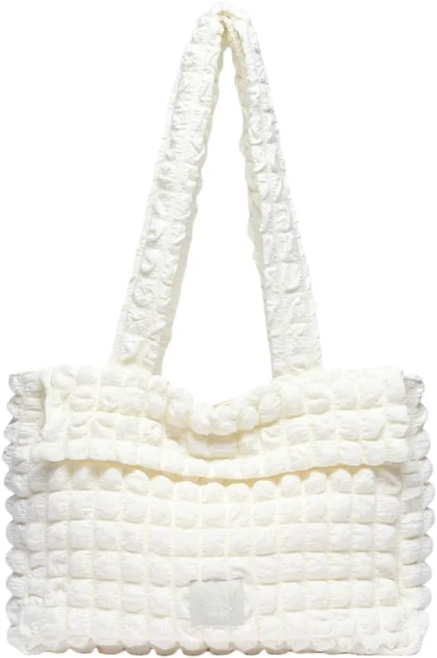 Cloud Single Shoulder Bag Crossbody Bag for Women Large Capacity Commuter Tote Bag Armpit Bag and Purse (White)