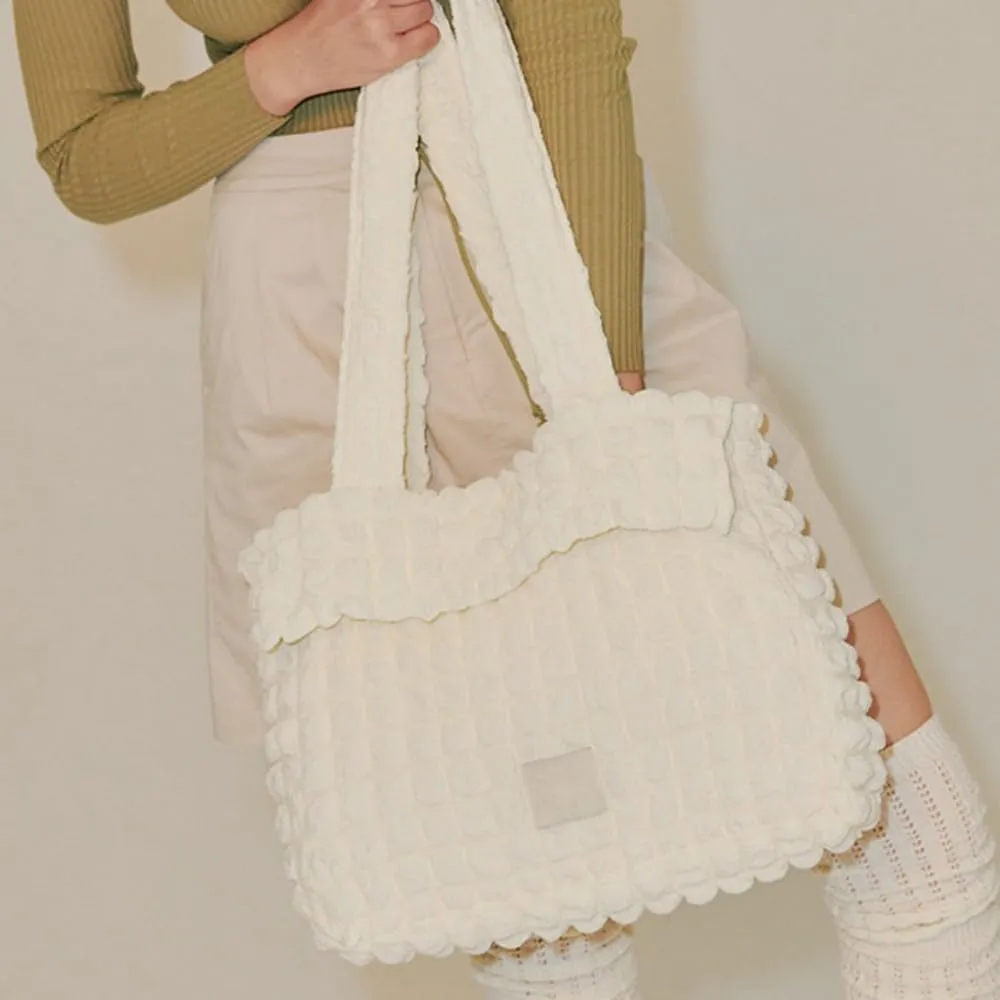 Cloud Single Shoulder Bag Crossbody Bag for Women Large Capacity Commuter Tote Bag Armpit Bag and Purse (White)