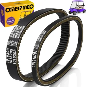 Club Car Clutch Drive Belt & Starter Generator Belt for Club Car DS 1997-UP and Precedent 2004-UP Gas Golf Cart, Golf Cart Drive and Starter Belt Kit Replace OEM# 101916701 1016203