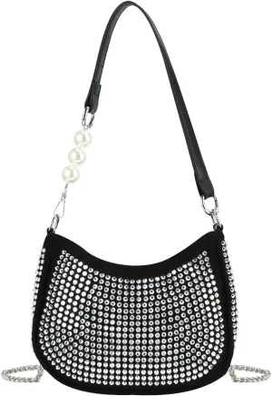 Clutch Purse for Women, Bling Crossbody Handbag, Rhinestone Money Hand Bag