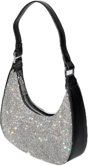 Clutch Purse for Women, Women's Shoulder Handbags, Evening Bags, Rhinestone Purse, Sparkly Purse, Silver Clutch, Black Clutch