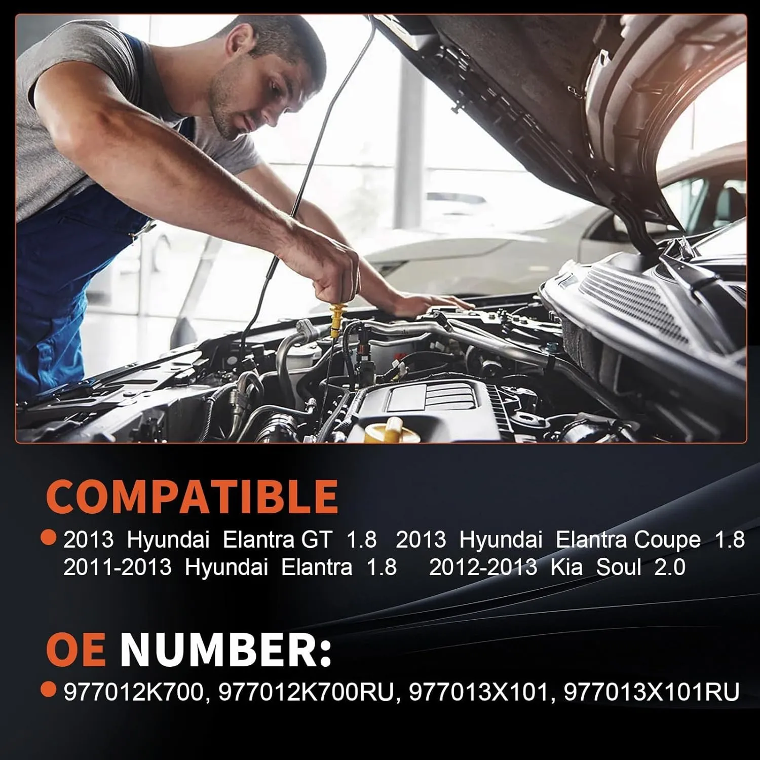 CO29159C Air Conditioner AC Compressor with Clutch Compatible with Hyundai Sonata 2.0L 2.4L 2012-2014, Kia Optima 2.0L 2.4L 2012-2018