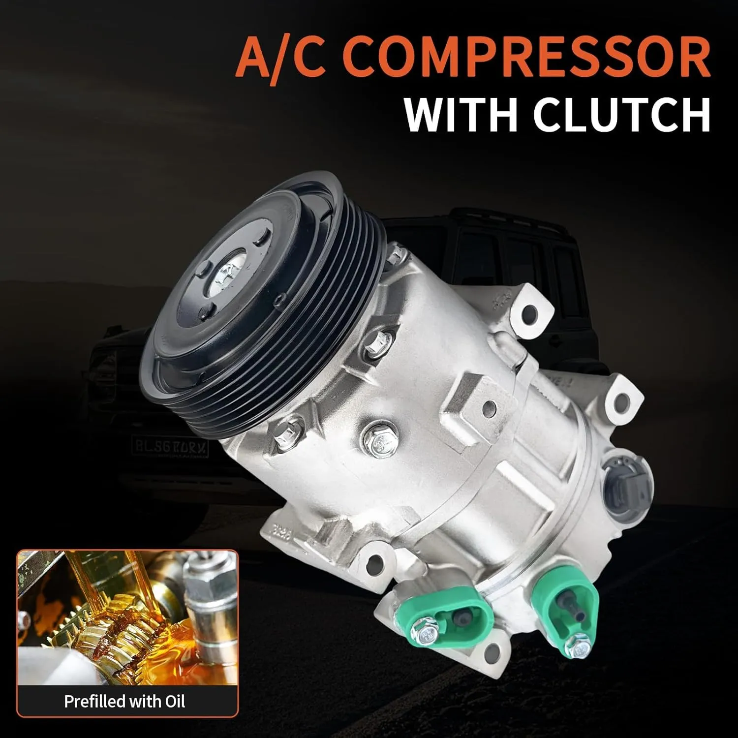 CO29159C Air Conditioner AC Compressor with Clutch Compatible with Hyundai Sonata 2.0L 2.4L 2012-2014, Kia Optima 2.0L 2.4L 2012-2018