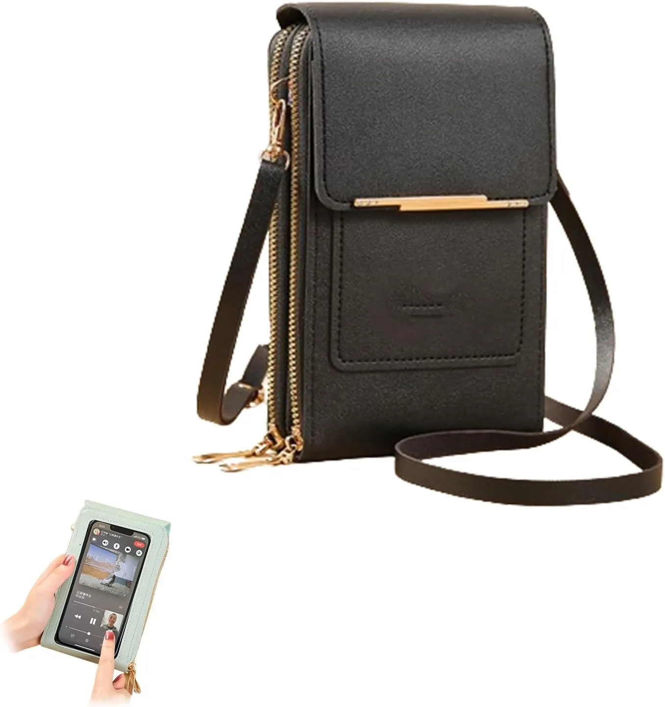 Coincidem Bag, Coincidem Anti-Theft Leather Bag, Multi-Compartment Touch Screen Phone Bag,PU Leather Crossbody Bag Purse